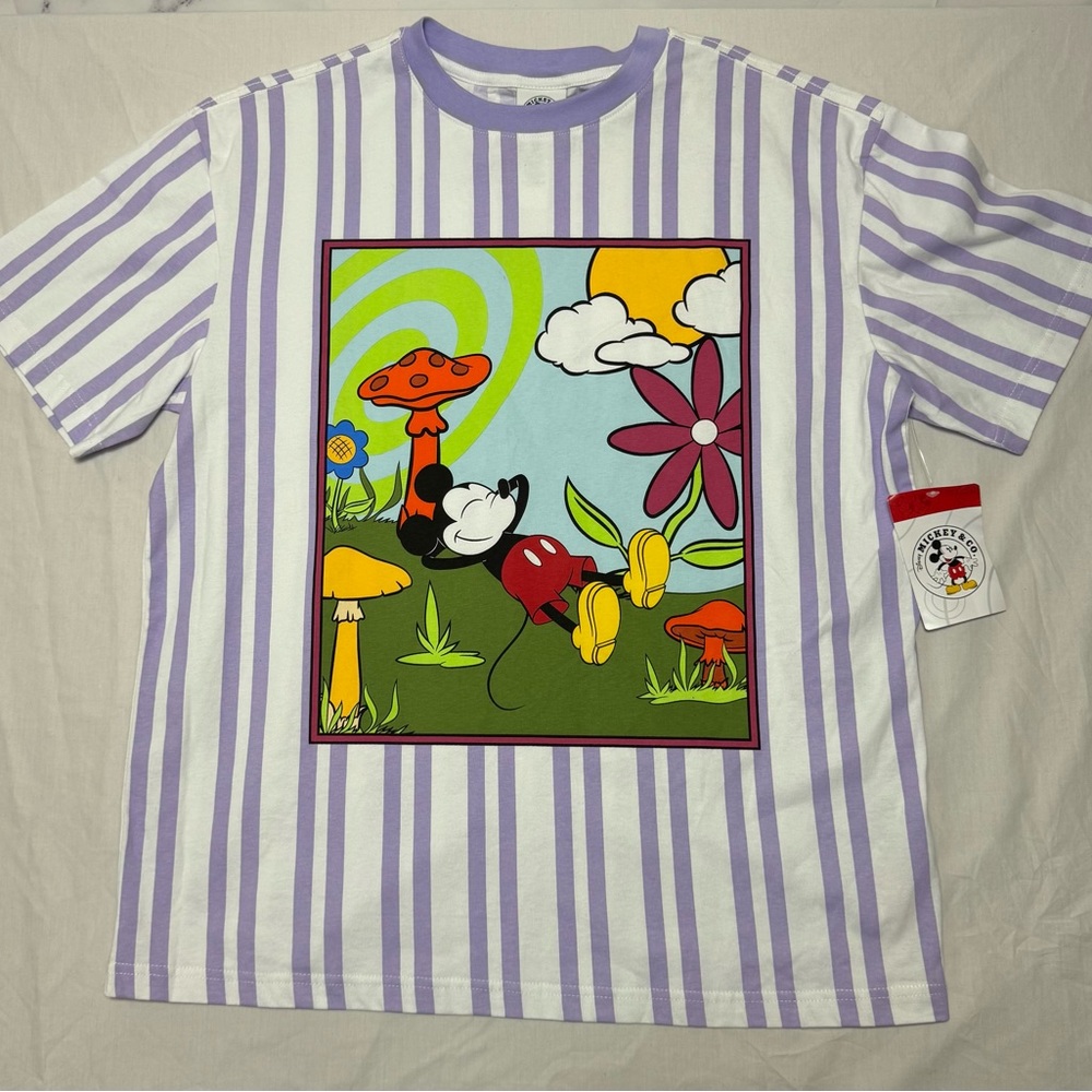 BNWT Disney Purple and White Mickey and Co. Short Sleeve Tee Reduced shipping